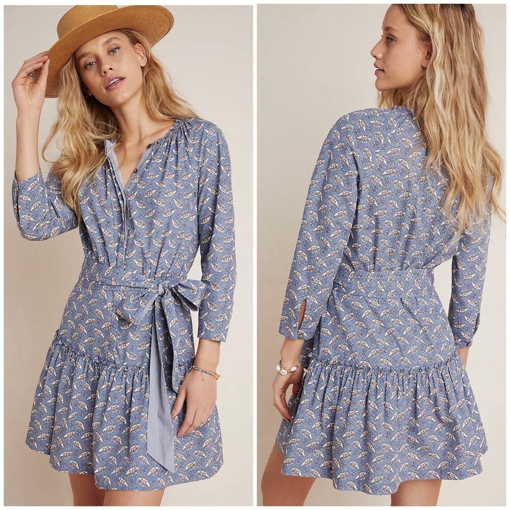 Rebecca Taylor La Vie Woodblock Mini Dress In Moonstone Combo Size S